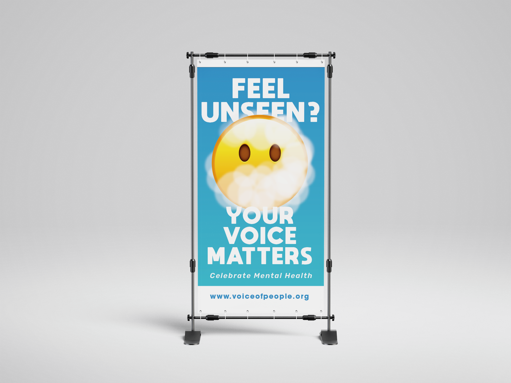 Mental Health Campaign vertical banner mockup